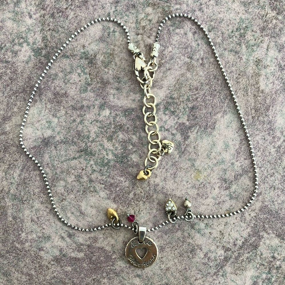 Vintage Brighton Live Laugh Love Charm Necklace